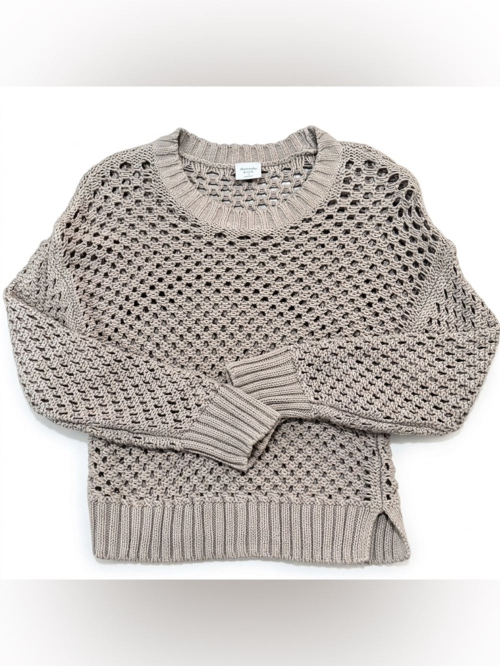 Abercrombie & Fitch Women's Open Taupe Knit Sweater Size Small